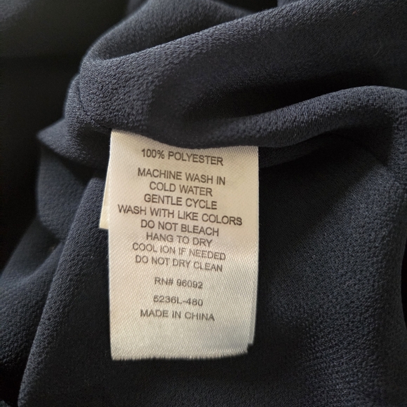 Jasmine & Juliana Elegant Navy Blue Sheer Women's Top Size XL - Picture 6 of 8